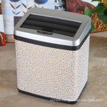 Leather Covered Sensor Waste Bin for Home/Office/Hotel (A-16LC)